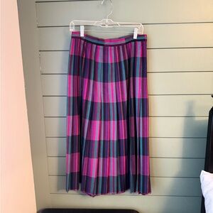 Dior Vibrant Pink and Blue Striped A-Line Skirt